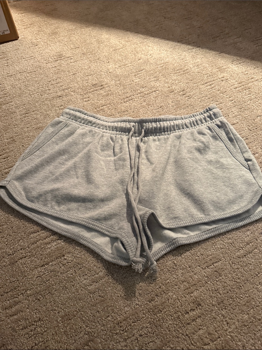 Aeropostale Light Gray Terry Drawstring Athletic Shorts